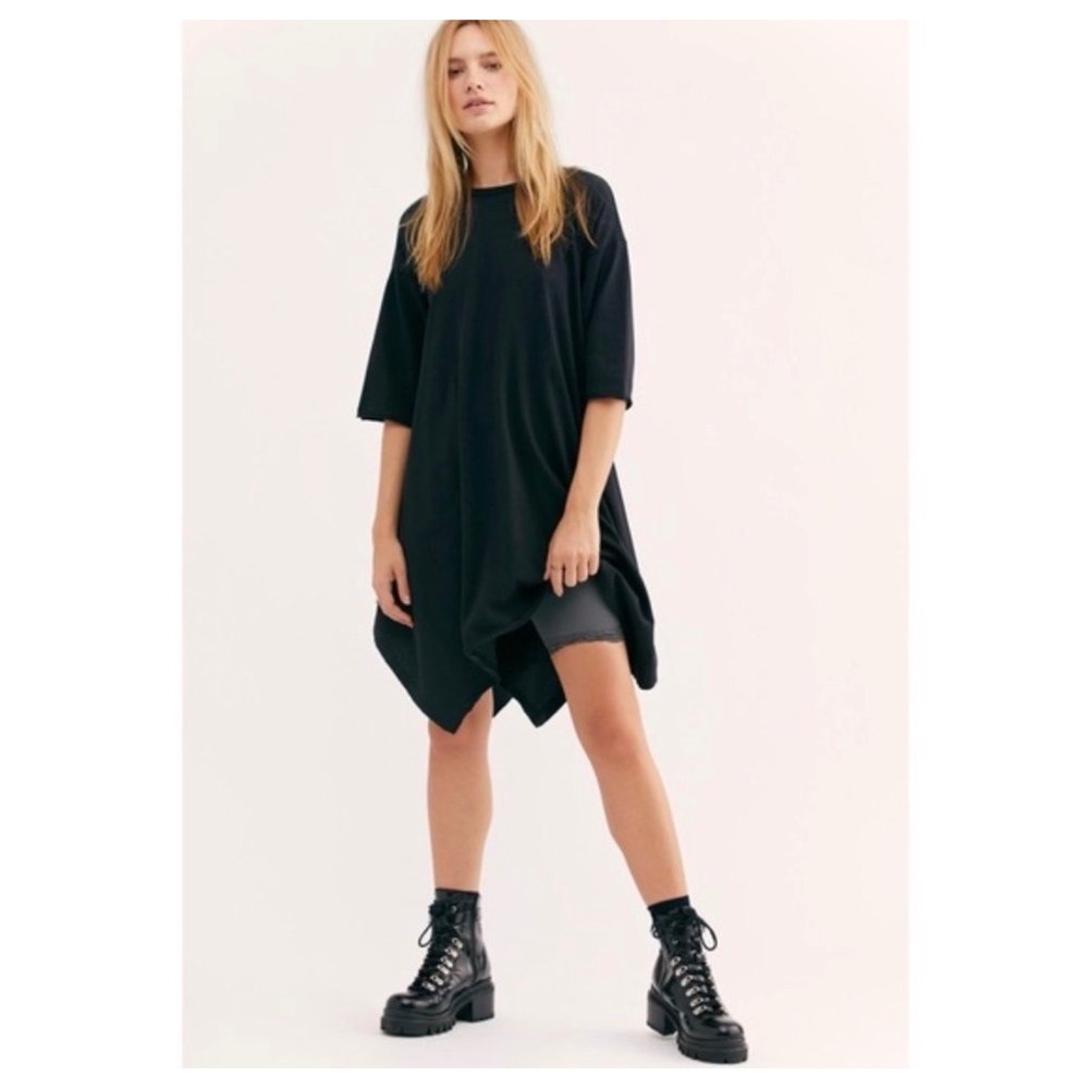 Free People Beach Khana Tunic Oversized Pima Cotton Handkerchief Hem T-Shirt S